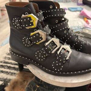 Givenchy leather patterned combat boots